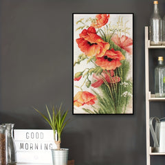 1pc Embroidery Kit Cross Stitch For Adults Corn Poppy Patterns