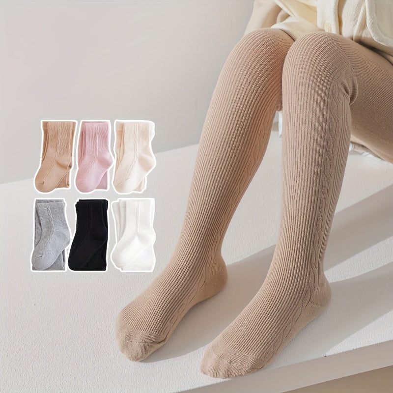 Girls Plain Leggings Breathable Comfortable Tights Socks For Kids