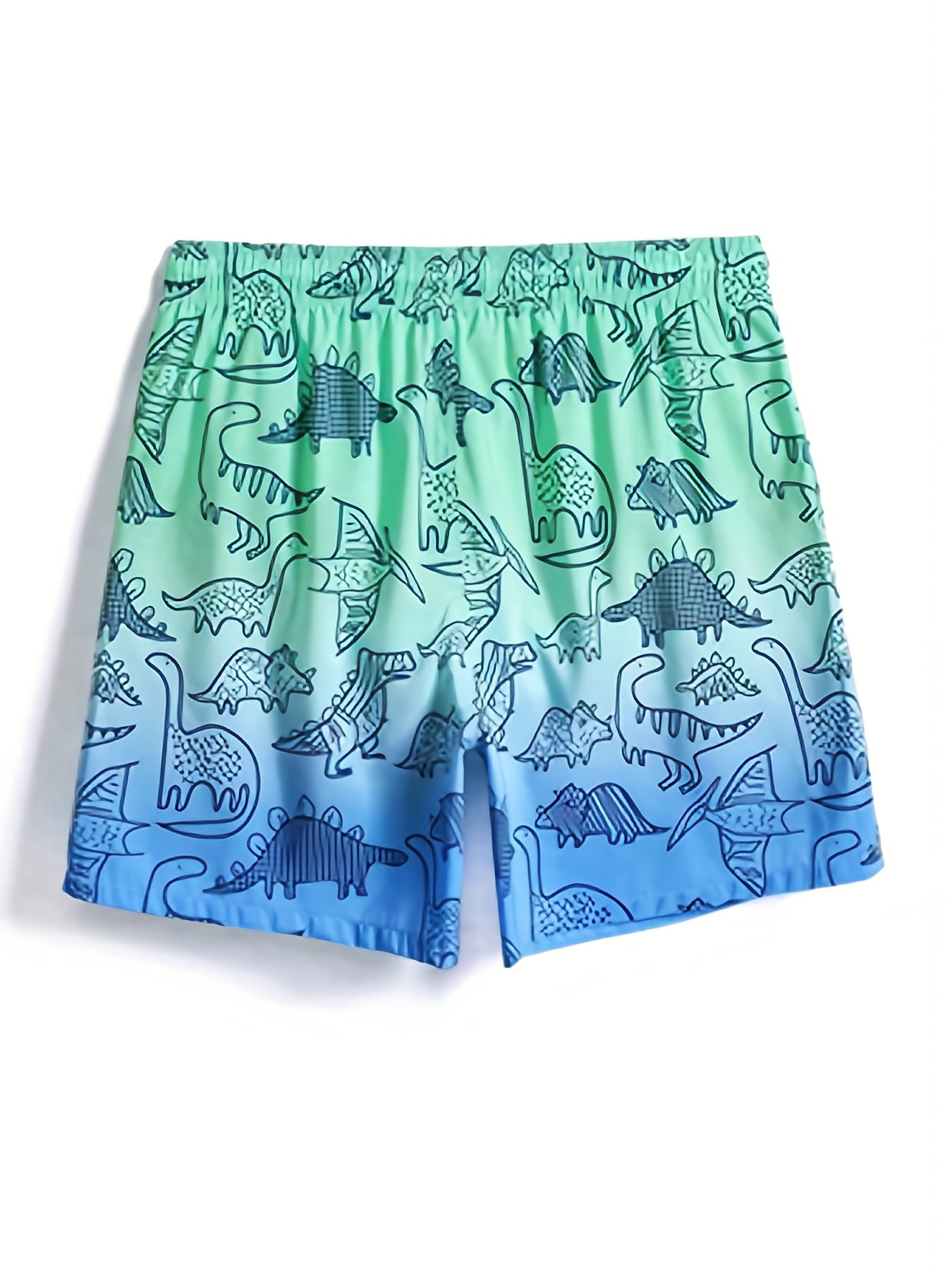 Gradient Dinosaur Men's Quick Dry Board Shorts with Pockets