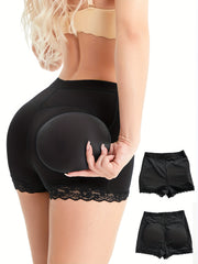 Lace Trim Shaping Panties Tummy Control Butt Lifting Women's Underwear