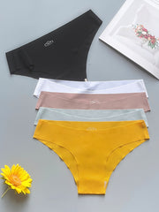 5 Seamless Solid Briefs Breathable Panties Womens Lingerie Underwear