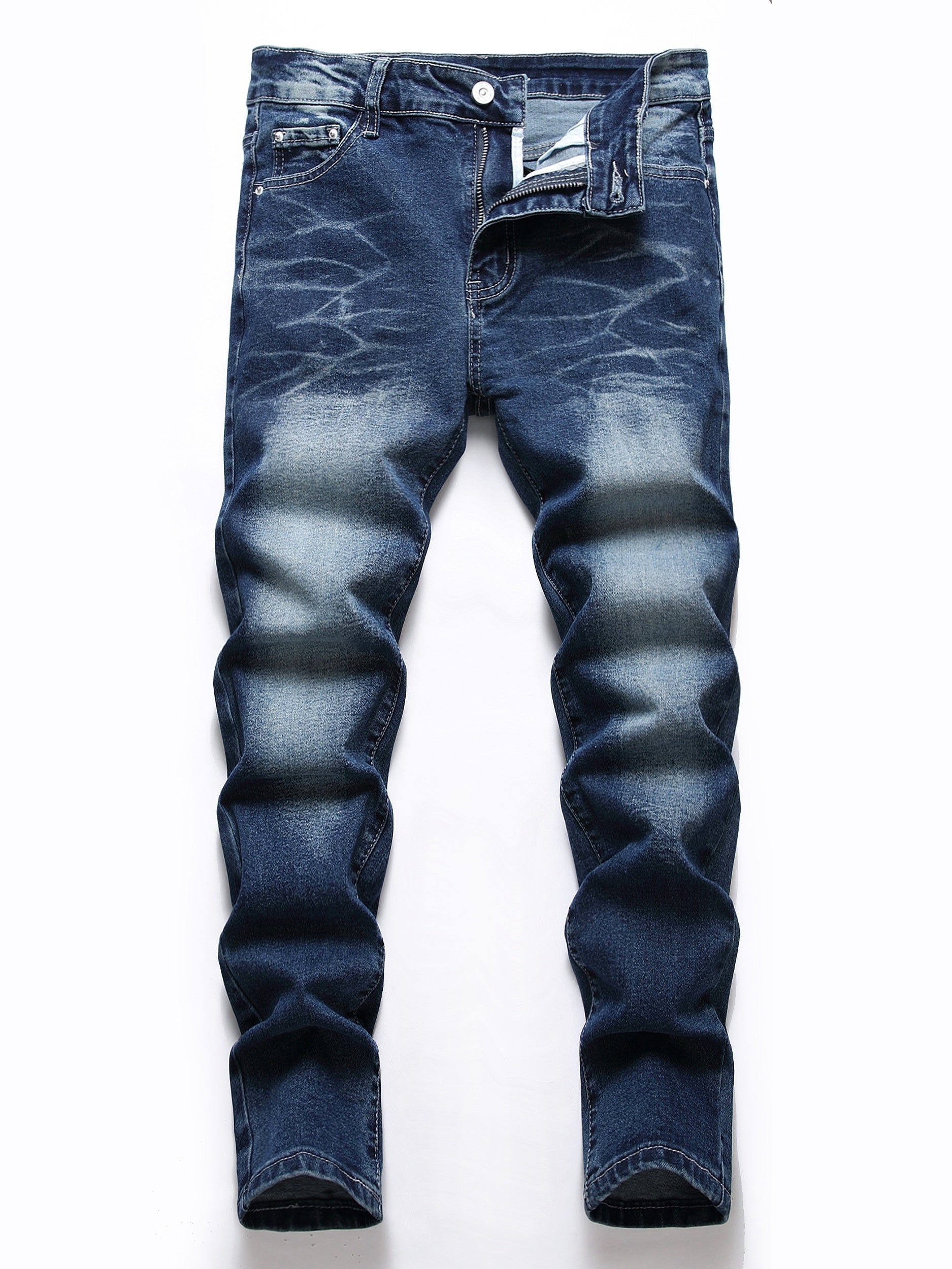 Boys Distressed Stretch Jeans Skinny Slim Fit Washed Denim Pants