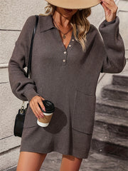 Lantern Sleeve Polo Neck Sweater