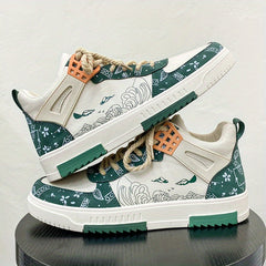 Men's Graffiti Print Walking Skate Shoes - Spring/Summer