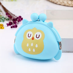 Owl Silicone Coin Purse for Girls - Cute Cartoon Small Storage Bag