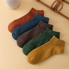 5 Pairs Dark Cotton Socks