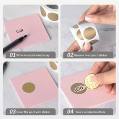 300pcs Golden Scratch Off Stickers Self Adhesive Waterproof Stickers