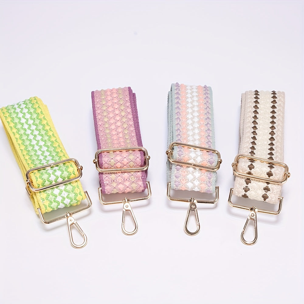 Colorblock Pattern Bag Strap Lightweight Adjustable Travel Accessories