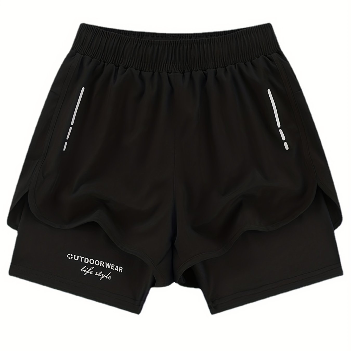 Men's Double Layer Elastic Quick Dry Shorts