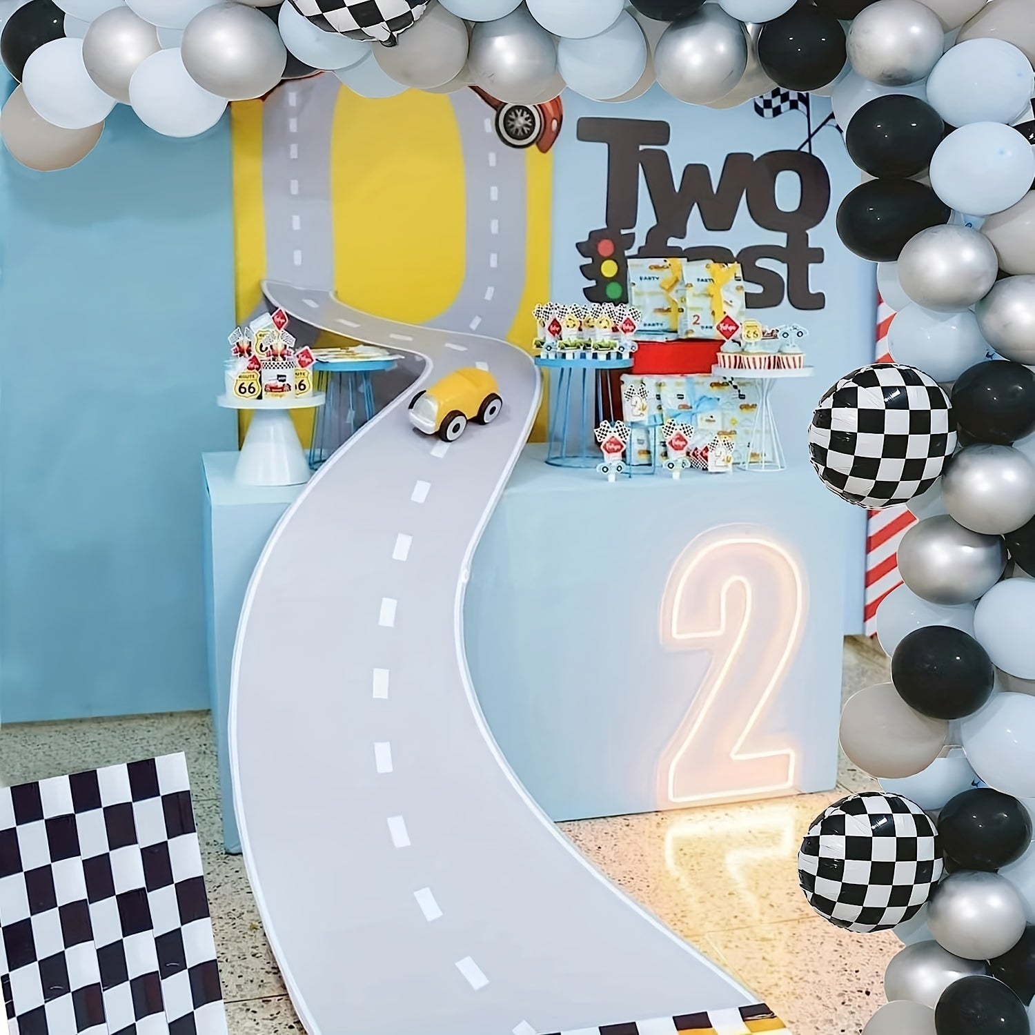 94pcs Race Car Balloons Garland Kit Racing Cars Theme Party Supplies