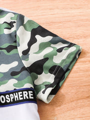 Boys Camo Casual Outfit Round Neck T shirt & Shorts Set