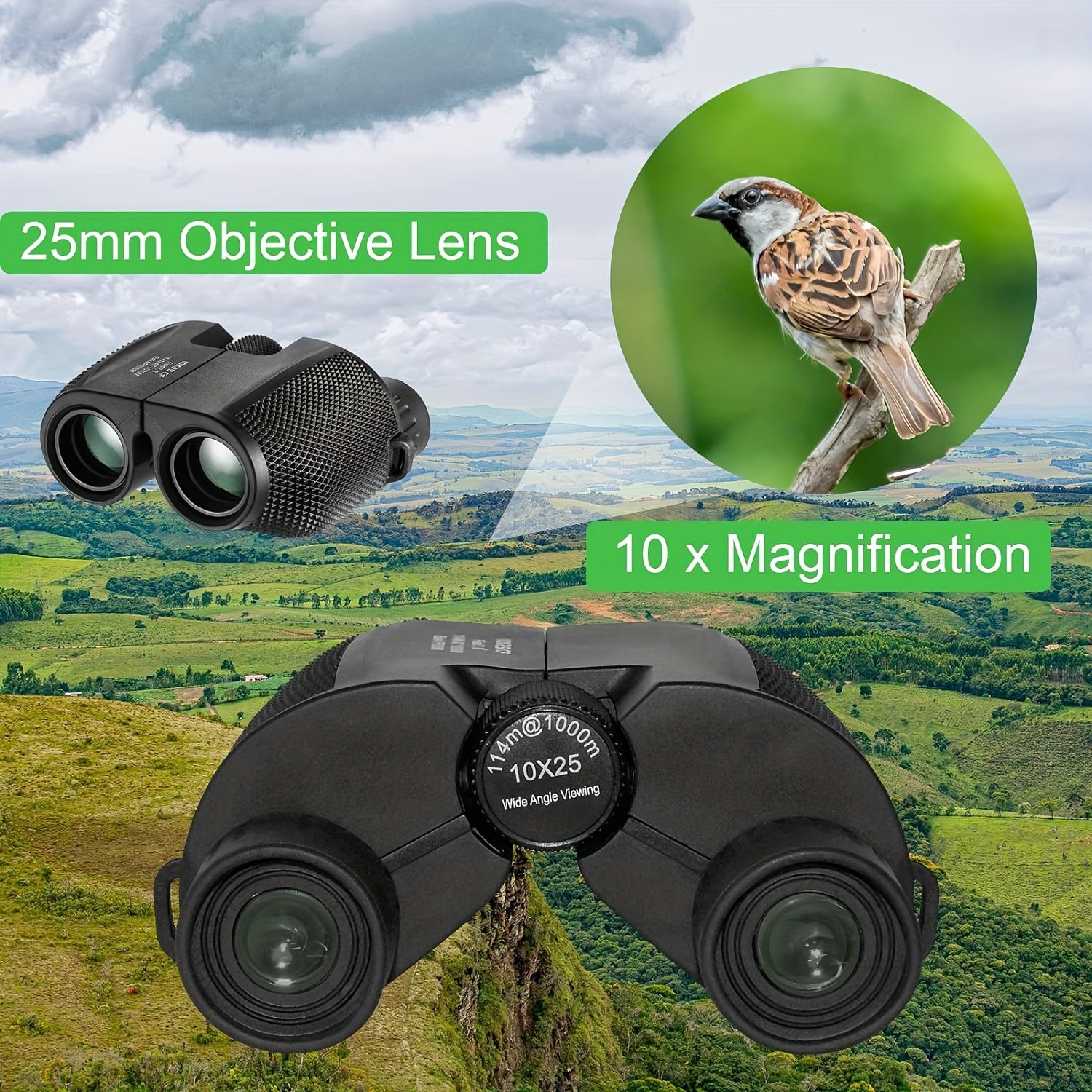 Compact Portable HD Binoculars For Travel Camping Hiking