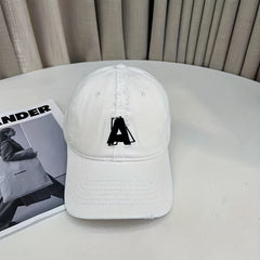 Spring Letter A Embroidery Soft Top Baseball Cap