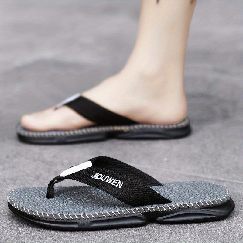 Men's Letter Print Thong Sandals Non Slip Flip flops
