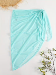 Tie Side Wrap Beach Skirt Solid Asymmetric Sexy Bikini Cover Up