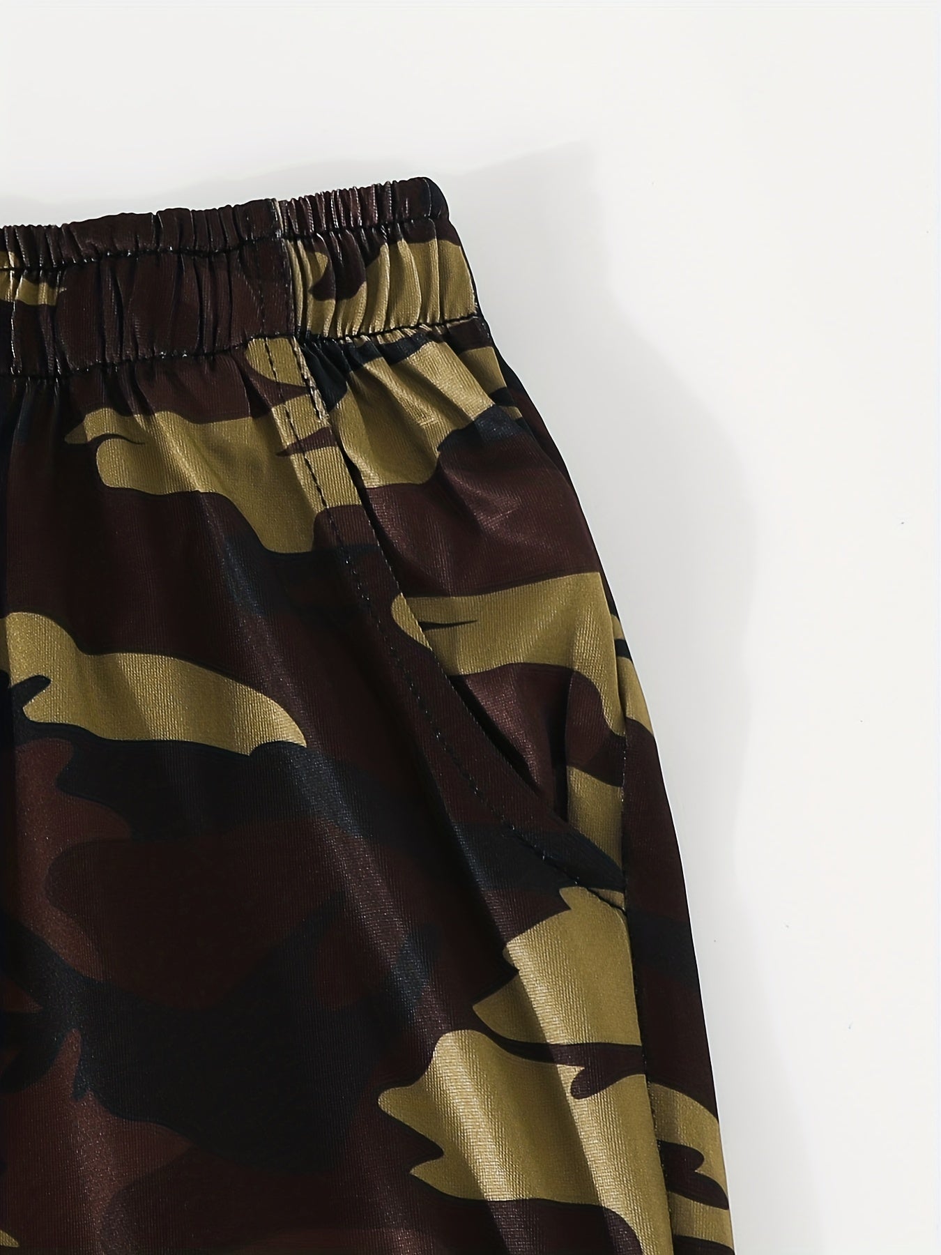 2pcs Boys Camo Short Sleeve Tees & Long Trousers Sets Summer Kids Outfits