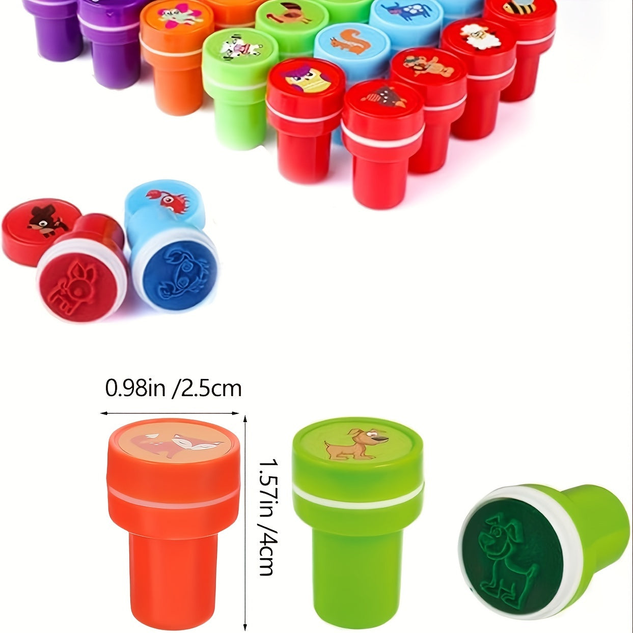 26pcs Animal Stampers Assorted Self Inking Stamps Party Supplies Teacher Stamps