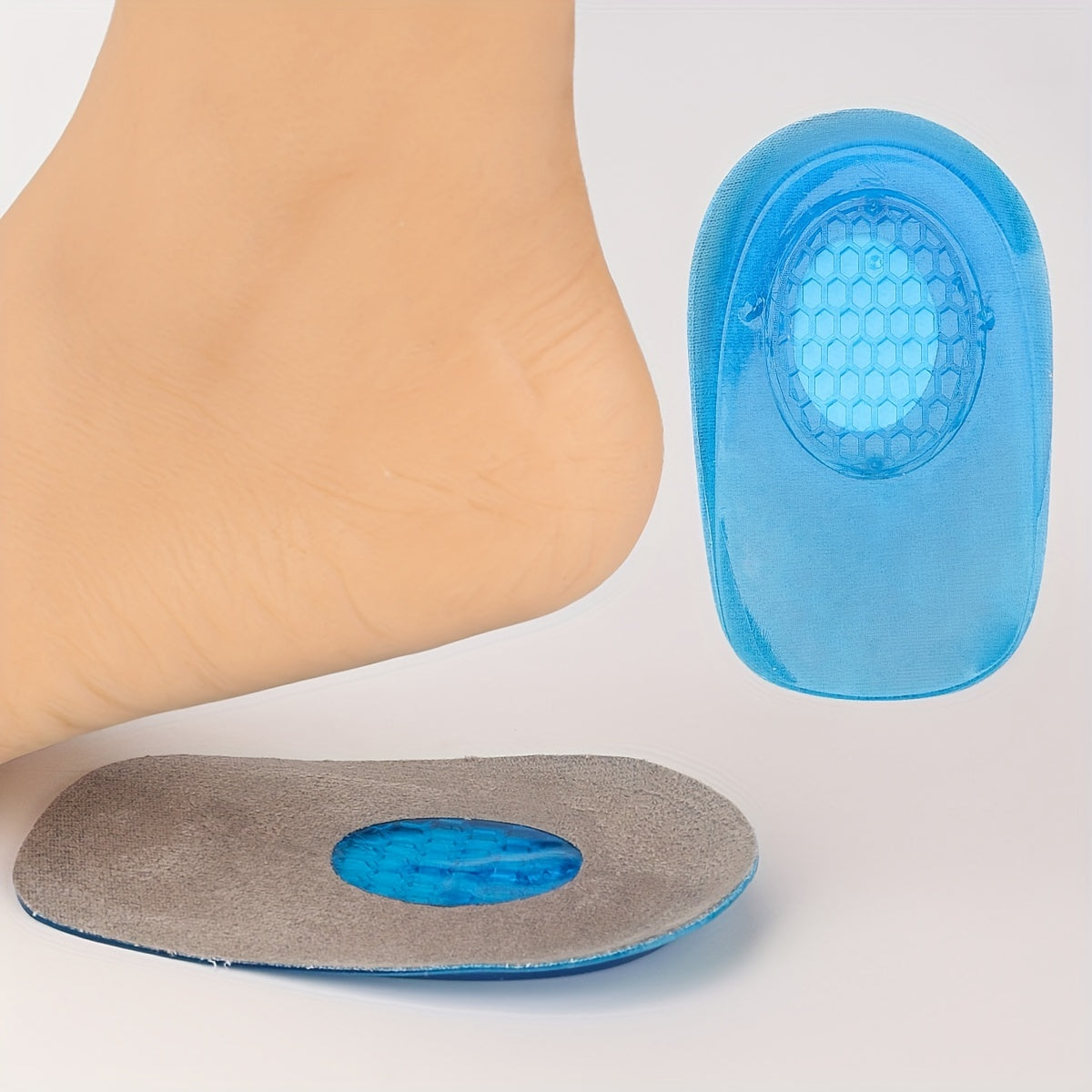 Heel Protection Pad Soft Shock Absorbing Gray Velvet Silicone Pad