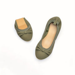 Women's Bowknot Ballet Flats Soft Sole Slip On Shoes Comfy Flat Shoes