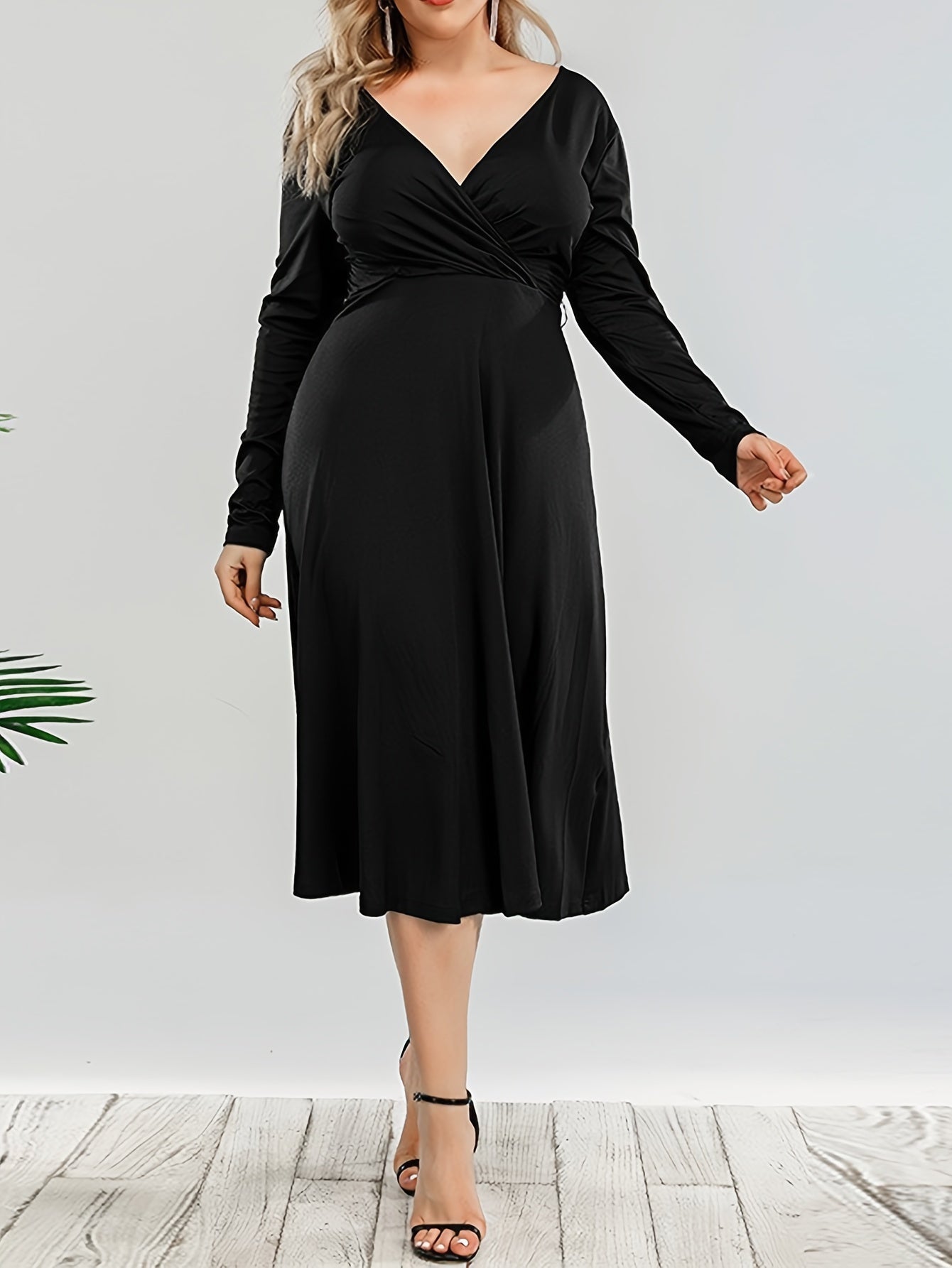 Sexy Maxi Dress Solid Long Sleeve Backless Stretch