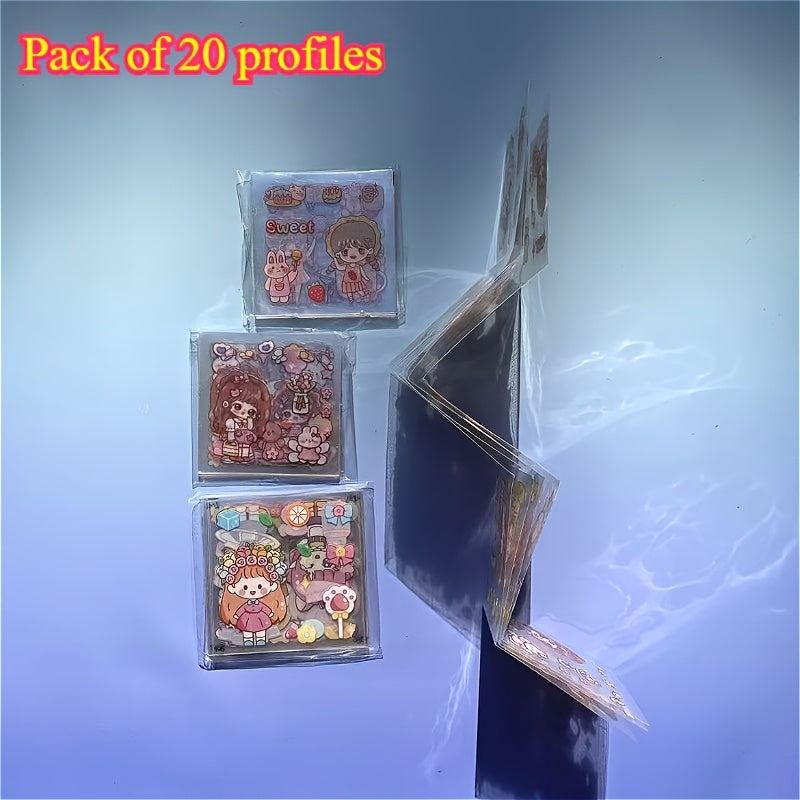 100pcs Non repeating Pet Stickers Cartoon Girl DIY Hand Account Stickers