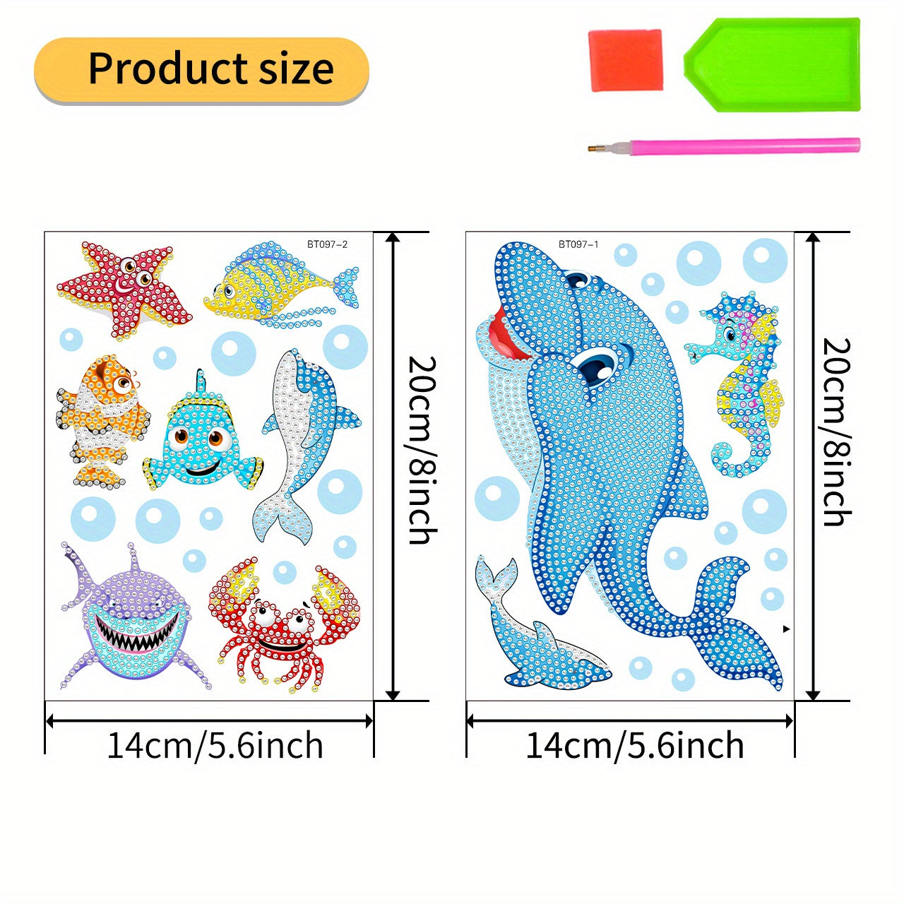 5D Fluorescent Dolphin Diamond Painting Kit - DIY Mosaic Craft for Kids & Adults