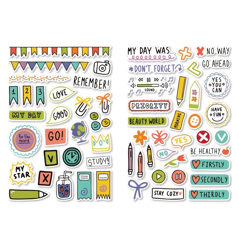 240pcs DIY Precut Decoration Stationery Diary Sticker Planner Index Label
