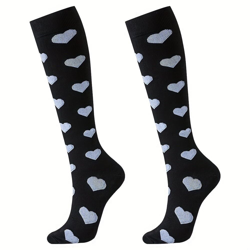 Animal Print Calf Compression Socks 15-20mmHg for Running and Cycling