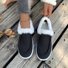 Plush Lined Thermal Snow Boots Low Cut Warm Round Toe Flat Shoes