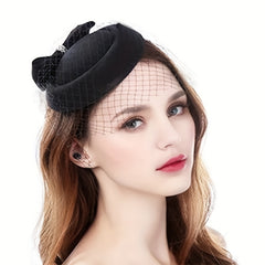 Vintage Pillbox Hat Cocktail Tea Party Headwear With Veil