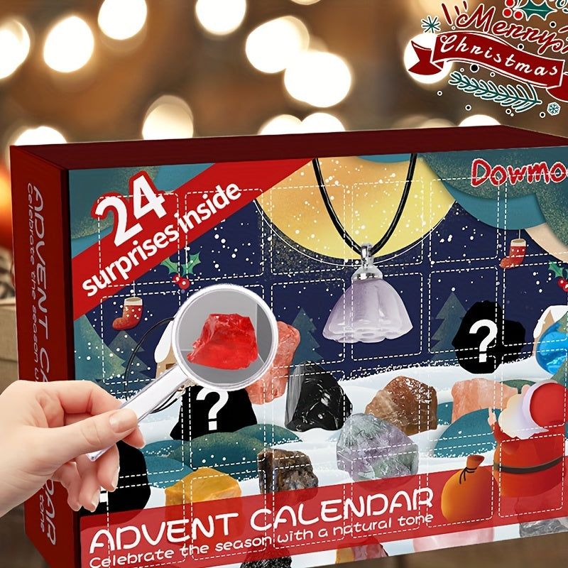24pcs Random Gemstone Rocks Minerals Collecting Christmas Gift Advent Calendar