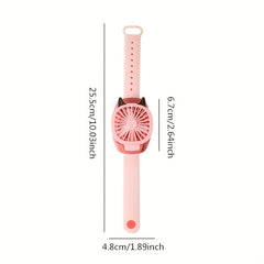 Cartoon Wristband USB Rechargeable Fan For Girls