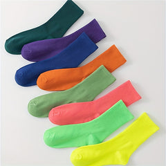 Women's Solid Mid Tube Socks (8 Pairs)