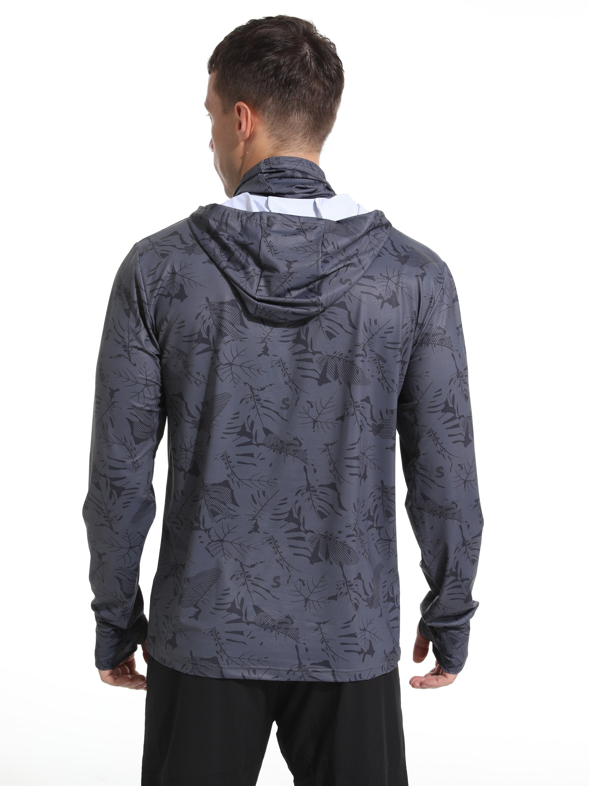 Men's Ice Silk Long Sleeve Sun Shirt Quick Dry Rash Guard