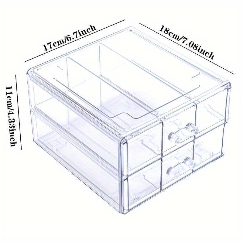 6 Grids Acrylic Storage Box for Office, Cosmetics, Jewelry, Christmas Supplies
