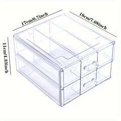 6 Grids Acrylic Storage Box for Office, Cosmetics, Jewelry, Christmas Supplies