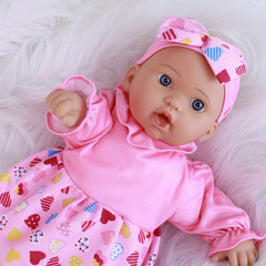 WERFLOT Reborn Baby Doll Soft Body Lifelike Pink Outfit Colorful Patterns