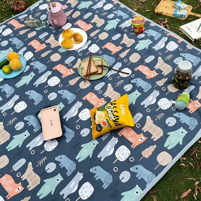 Portable Coarse Cloth Picnic Mat Thickened Outdoor Beach Tent Lawn Mat