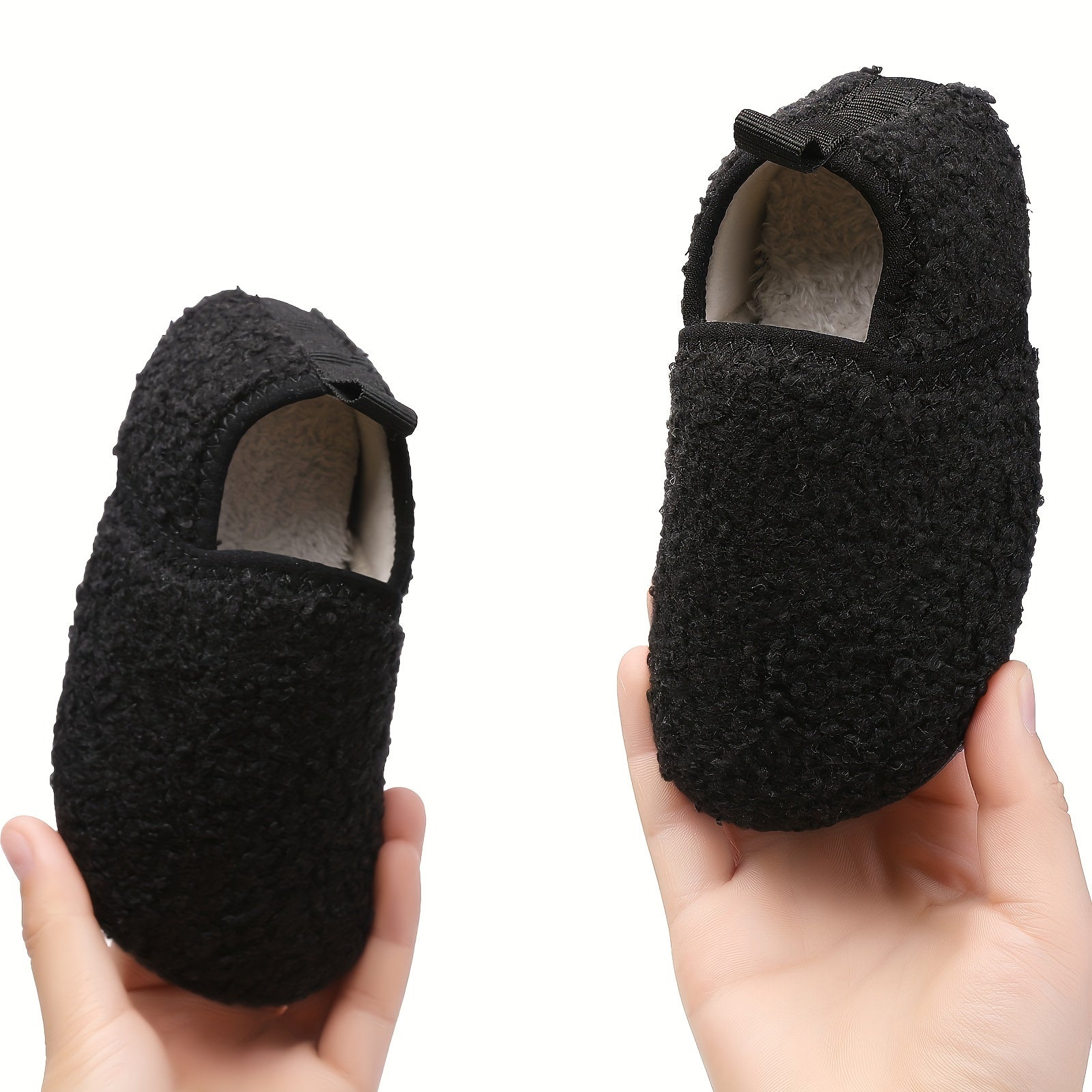 Boys Warm Fleece House Shoes Non Slip Soft Bottom Winter Indoor Shoes