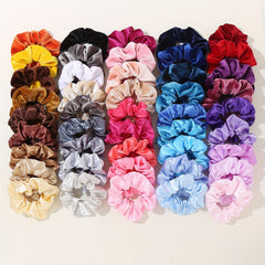 60pcs Satin Silk Hair Scrunchies Hair Bands for Women Curly Hair Accessories