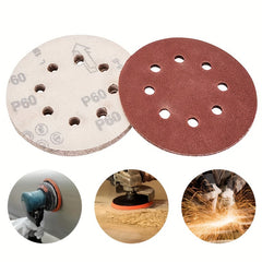 50-100pcs 5in 8 Hole Polished Red Sandpaper 121MM Velvet Sandpaper Sheet