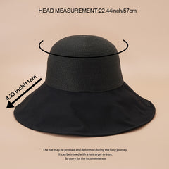 Thin Strap Bow Big Brim Sun Hat for Spring and Summer Outings
