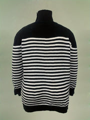 Stripe Print High Neck Jumper
