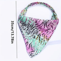 Leopard Floral Headband Triangle Scarf Elastic Turban Boho Bandana
