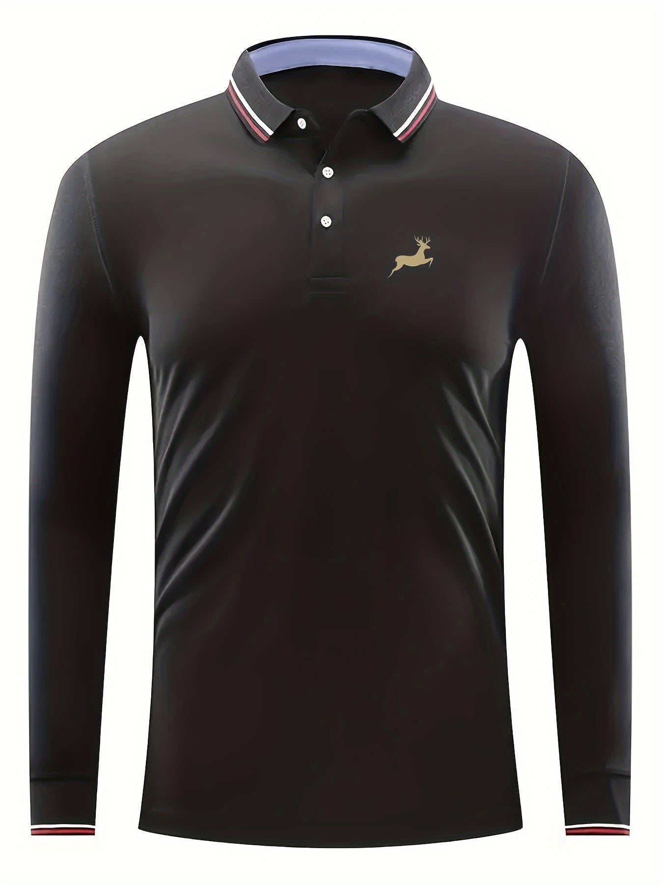 Deer Pattern Men's Casual Long Sleeve Shirt