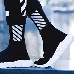 2 Pairs Men's Athletic Cycling Socks Comfortable Crew Sweat Absorbing