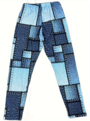 Casual Denim Print Skinny Leggings