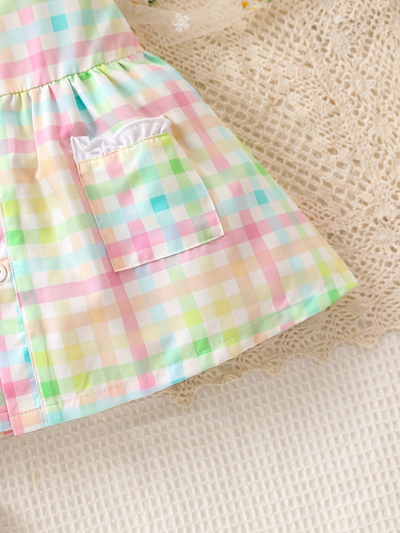 Summer Baby Girl's Suspender Skirt & Hairband Infant Dress Set