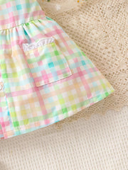 Summer Baby Girl's Suspender Skirt & Hairband Infant Dress Set