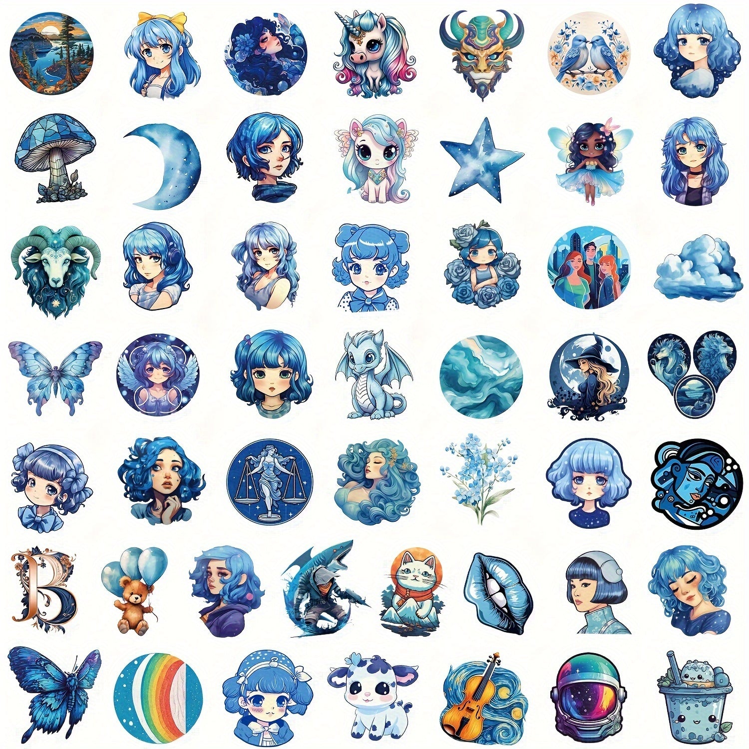 50pcs Graffiti Stickers For Suitcases Helmet Skateboard Scrapbook DIY Creative